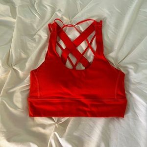 EUC Small Balance Athletica Aura Bra in Blood Orange